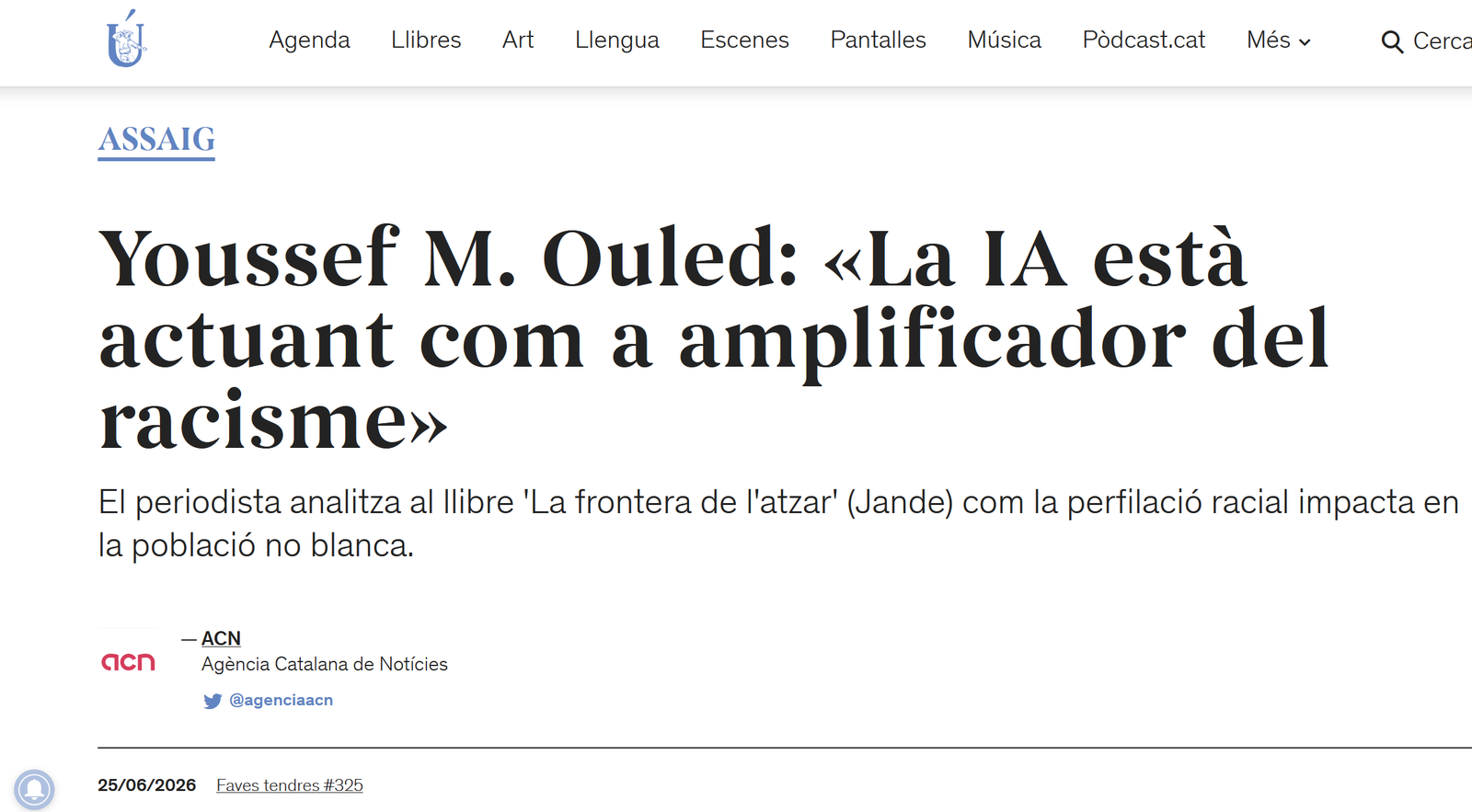 Entrevista Núvol Youssef Ouled Ouled