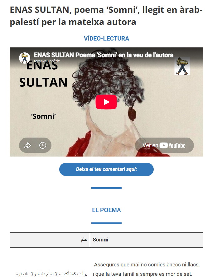 Enàs sultan recita poema Jande Editorial